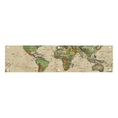 Vintage World Map Aesthetic Banner And Sign 4  X 1  by Cemarart