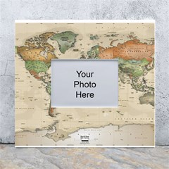 Vintage World Map Aesthetic White Wall Photo Frame 5  X 7  by Cemarart