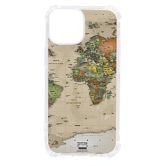 Vintage World Map Aesthetic Iphone 13 Mini Tpu Uv Print Case