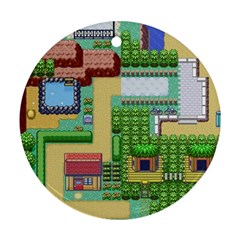 Pixel Map Game Round Ornament (two Sides) by Cemarart