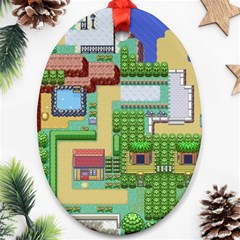 Pixel Map Game Oval Ornament (two Sides) by Cemarart