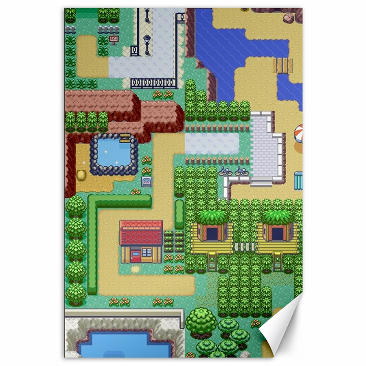 Pixel Map Game Canvas 12  x 18 