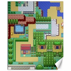 Pixel Map Game Canvas 11  X 14  by Cemarart