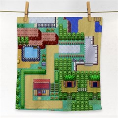 Pixel Map Game Face Towel by Cemarart