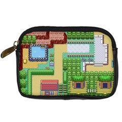 Pixel Map Game Digital Camera Leather Case by Cemarart