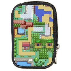 Pixel Map Game Compact Camera Leather Case by Cemarart