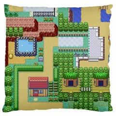 Pixel Map Game Standard Premium Plush Fleece Cushion Case (one Side) by Cemarart