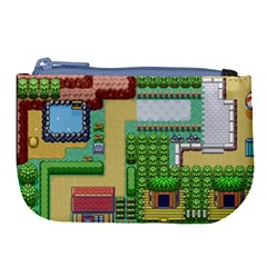 Pixel Map Game Large Coin Purse by Cemarart