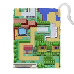 Pixel Map Game Drawstring Pouch (5xl) by Cemarart