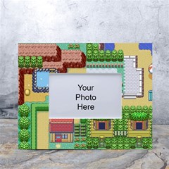 Pixel Map Game White Tabletop Photo Frame 4 x6  by Cemarart