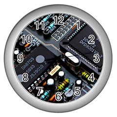 Motherboard Board Circuit Electronic Technology Wall Clock (silver) by Cemarart