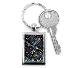 Motherboard Board Circuit Electronic Technology Key Chain (rectangle) by Cemarart