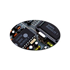 Motherboard Board Circuit Electronic Technology Sticker Oval (10 Pack) by Cemarart