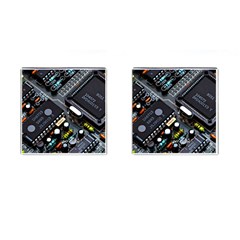 Motherboard Board Circuit Electronic Technology Cufflinks (square) by Cemarart