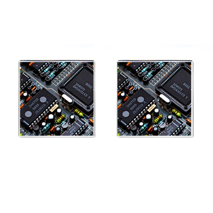 Motherboard Board Circuit Electronic Technology Cufflinks (Square)