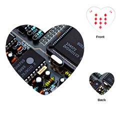 Motherboard Board Circuit Electronic Technology Playing Cards Single Design (heart) by Cemarart