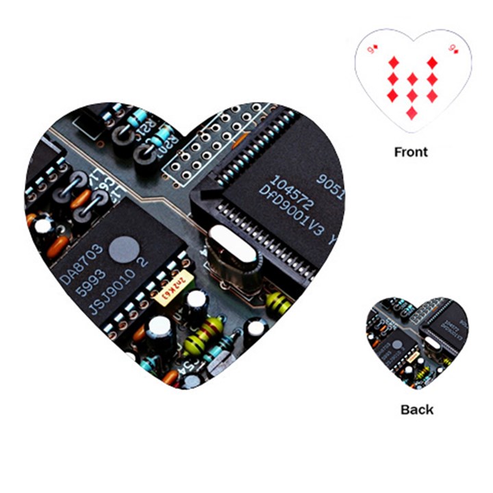 Motherboard Board Circuit Electronic Technology Playing Cards Single Design (Heart)