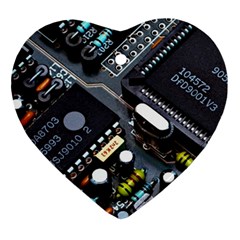 Motherboard Board Circuit Electronic Technology Heart Ornament (two Sides) by Cemarart