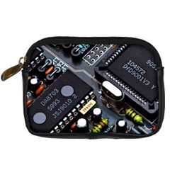 Motherboard Board Circuit Electronic Technology Digital Camera Leather Case by Cemarart