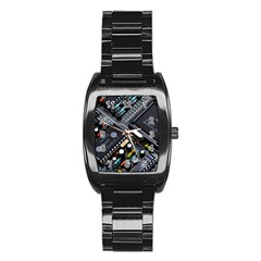 Motherboard Board Circuit Electronic Technology Stainless Steel Barrel Watch by Cemarart