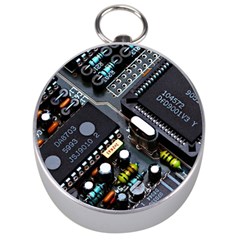 Motherboard Board Circuit Electronic Technology Silver Compasses by Cemarart