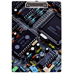 Motherboard Board Circuit Electronic Technology A4 Acrylic Clipboard by Cemarart