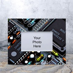 Motherboard Board Circuit Electronic Technology White Tabletop Photo Frame 4 x6  by Cemarart