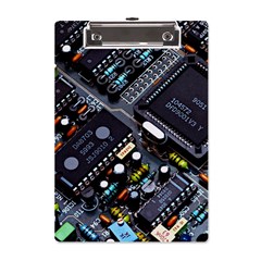 Motherboard Board Circuit Electronic Technology A5 Acrylic Clipboard by Cemarart