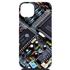 Motherboard Board Circuit Electronic Technology Iphone 14 Plus Black Uv Print Case by Cemarart