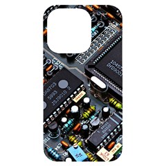 Motherboard Board Circuit Electronic Technology Iphone 14 Pro Black Uv Print Case by Cemarart