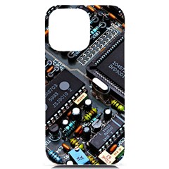 Motherboard Board Circuit Electronic Technology Iphone 14 Pro Max Black Uv Print Case by Cemarart