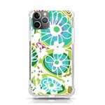 Mazipoodles Love Flowers - Olive Teal Green Purple White-  iPhone 11 Pro 5.8 Inch TPU UV Print Case Front