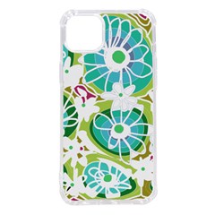 Mazipoodles Love Flowers - Olive Teal Green Purple White-  Iphone 14 Plus Tpu Uv Print Case by Mazipoodles