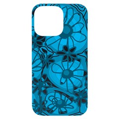 Mazipoodles Love Flowers - Blue White Iphone 14 Pro Max Black Uv Print Case by Mazipoodles