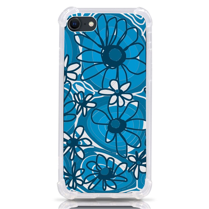 Mazipoodles Love Flowers - Blue White iPhone SE