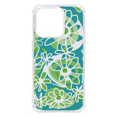 Mazipoodles Love Flowers - Teal Green Iphone 14 Pro Tpu Uv Print Case by Mazipoodles