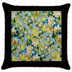 Background-flowers Throw Pillow Case (black) by nateshop