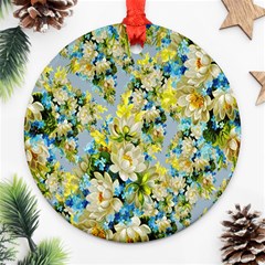 Background-flowers Round Ornament (two Sides) by nateshop