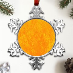 Background-yellow Metal Small Snowflake Ornament by nateshop