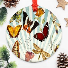 Butterfly-love Round Ornament (two Sides) by nateshop