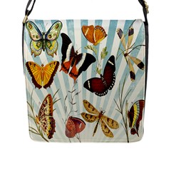 Butterfly-love Flap Closure Messenger Bag (l) by nateshop