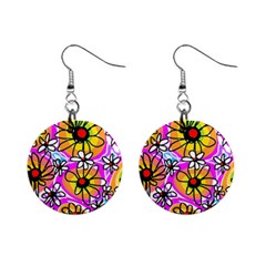 Mazipoodles Love Flowers - Rainbow Mini Button Earrings by Mazipoodles