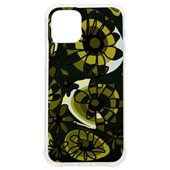 Mazipoodles Love Flowers - Dark Green Olive Black Iphone 12/12 Pro Tpu Uv Print Case by Mazipoodles