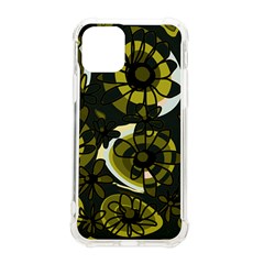 Mazipoodles Love Flowers - Dark Green Olive Black Iphone 11 Pro 5 8 Inch Tpu Uv Print Case by Mazipoodles