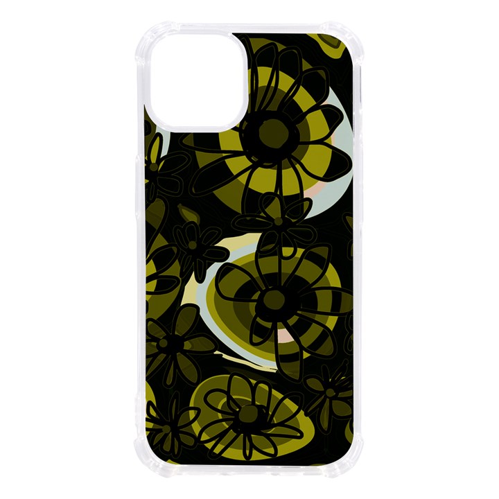 Mazipoodles Love Flowers - Dark Green Olive Black iPhone 13 TPU UV Print Case