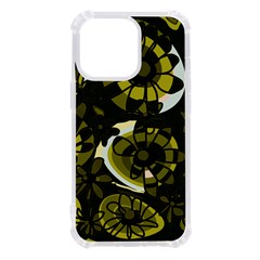 Mazipoodles Love Flowers - Dark Green Olive Black Iphone 13 Pro Tpu Uv Print Case by Mazipoodles