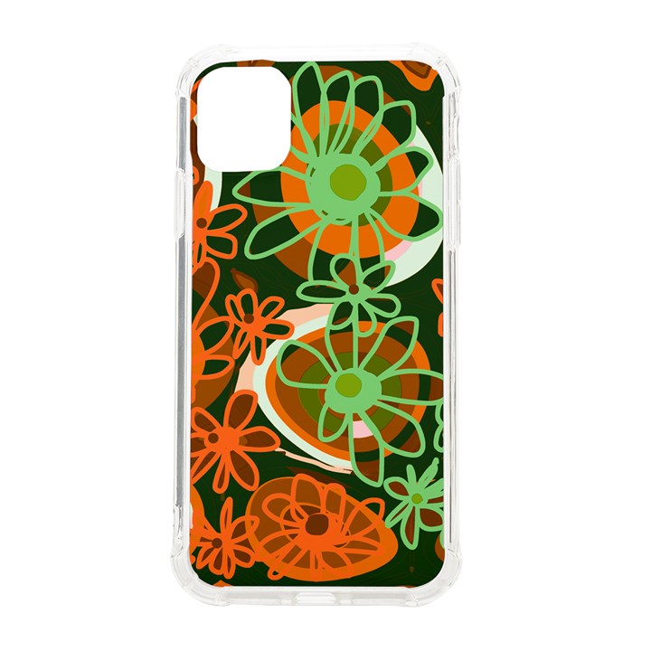 Mazipoodles Love Flowers - Green Orange iPhone 11 TPU UV Print Case