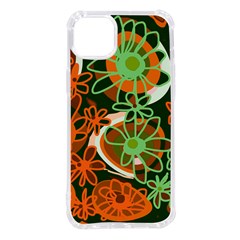 Mazipoodles Love Flowers - Green Orange Iphone 14 Plus Tpu Uv Print Case by Mazipoodles