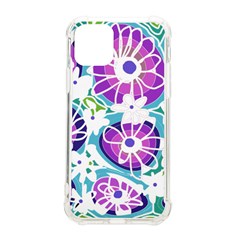 Mazipoodles Love Flowers - Blue Purple White Iphone 11 Pro 5 8 Inch Tpu Uv Print Case by Mazipoodles