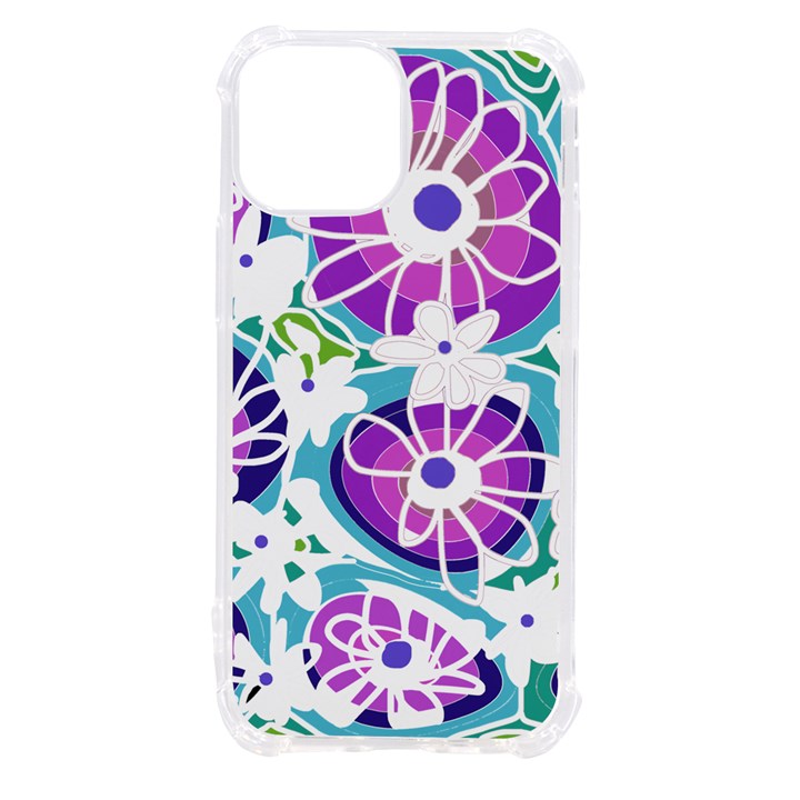 Mazipoodles Love Flowers - Blue Purple White iPhone 13 mini TPU UV Print Case